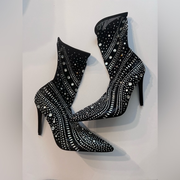 NEW AZAELA WANG the Opry Crystal Stiletto Mid Booties Size 10 OBO!!!! - Picture 4 of 12